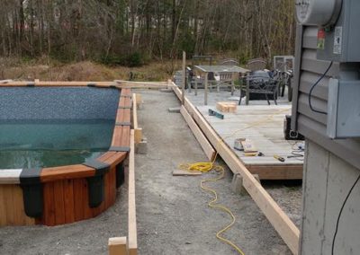 Construction de patio pour piscine à Rosemère - Paysagement Emmanuel Mathieu Dupont à Sainte-Sophie